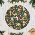 New Zealand Christmas Tree Skirt Romantic Tui Birds on Pohutukawa - Ivory - Aussie Hoodie