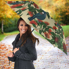 New Zealand Christmas Umbrella Romantic Tui Birds on Pohutukawa - Ivory - Aussie Hoodie
