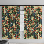 New Zealand Christmas Window Curtain Romantic Tui Birds on Pohutukawa - Ivory - Aussie Hoodie