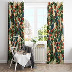 New Zealand Christmas Window Curtain Romantic Tui Birds on Pohutukawa - Ivory - Aussie Hoodie