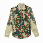 New Zealand Christmas Women Casual Shirt Romantic Tui Birds on Pohutukawa - Ivory - Aussie Hoodie
