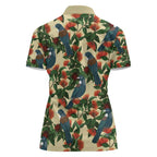 New Zealand Christmas Women Polo Shirt Romantic Tui Birds on Pohutukawa - Ivory - Aussie Hoodie