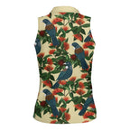 New Zealand Christmas Women Sleeveless Polo Shirt Romantic Tui Birds on Pohutukawa - Ivory - Aussie Hoodie