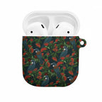 New Zealand Christmas AirPods Case Romantic Tui Birds on Pohutukawa - Cobalt - Aussie Hoodie