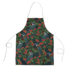 New Zealand Christmas Apron Romantic Tui Birds on Pohutukawa - Cobalt - Aussie Hoodie