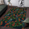 New Zealand Christmas Area Rug Romantic Tui Birds on Pohutukawa - Cobalt - Aussie Hoodie