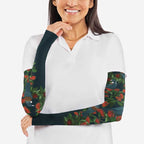 New Zealand Christmas Arm Sleeves Romantic Tui Birds on Pohutukawa - Cobalt - Aussie Hoodie