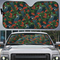 New Zealand Christmas Auto Sun Shade Romantic Tui Birds on Pohutukawa - Cobalt - Aussie Hoodie