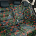 New Zealand Christmas Back Car Seat Cover Romantic Tui Birds on Pohutukawa - Cobalt - Aussie Hoodie