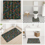 New Zealand Christmas Bathroom Set Romantic Tui Birds on Pohutukawa - Cobalt - Aussie Hoodie