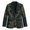 New Zealand Christmas Blazer Romantic Tui Birds on Pohutukawa - Cobalt - Aussie Hoodie