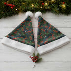 New Zealand Christmas Santa Hat Romantic Tui Birds on Pohutukawa - Cobalt - Aussie Hoodie