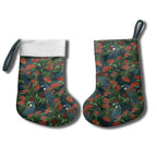 New Zealand Christmas Stocking Romantic Tui Birds on Pohutukawa - Cobalt - Aussie Hoodie