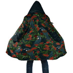 New Zealand Christmas Cloak Romantic Tui Birds on Pohutukawa - Cobalt - Aussie Hoodie