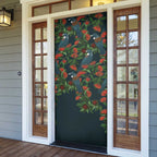 New Zealand Christmas Door Cover Romantic Tui Birds on Pohutukawa - Cobalt - Aussie Hoodie
