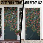 New Zealand Christmas Door Cover Romantic Tui Birds on Pohutukawa - Cobalt - Aussie Hoodie