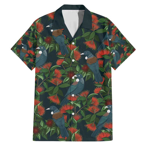 New Zealand Christmas Family Matching Mermaid Dress and Hawaiian Shirt Romantic Tui Birds on Pohutukawa - Cobalt - Aussie Hoodie