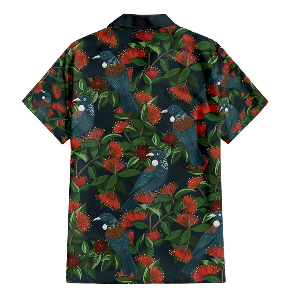 New Zealand Christmas Family Matching Mermaid Dress and Hawaiian Shirt Romantic Tui Birds on Pohutukawa - Cobalt - Aussie Hoodie