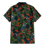 New Zealand Christmas Family Matching Mermaid Dress and Hawaiian Shirt Romantic Tui Birds on Pohutukawa - Cobalt - Aussie Hoodie
