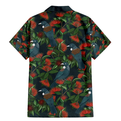 New Zealand Christmas Family Matching Mermaid Dress and Hawaiian Shirt Romantic Tui Birds on Pohutukawa - Cobalt - Aussie Hoodie