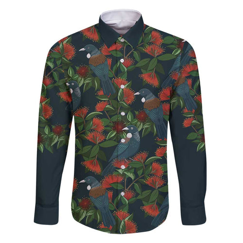 New Zealand Christmas Family Matching Mermaid Dress and Hawaiian Shirt Romantic Tui Birds on Pohutukawa - Cobalt - Aussie Hoodie