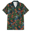 New Zealand Christmas Family Matching Off Shoulder Maxi Dress and Hawaiian Shirt Romantic Tui Birds on Pohutukawa - Cobalt - Aussie Hoodie