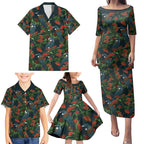 New Zealand Christmas Family Matching Puletasi and Hawaiian Shirt Romantic Tui Birds on Pohutukawa - Cobalt - Aussie Hoodie