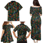 New Zealand Christmas Family Matching Puletasi and Hawaiian Shirt Romantic Tui Birds on Pohutukawa - Cobalt - Aussie Hoodie