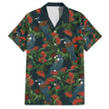 New Zealand Christmas Family Matching Short Sleeve Bodycon Dress and Hawaiian Shirt Romantic Tui Birds on Pohutukawa - Cobalt - Aussie Hoodie