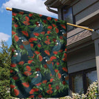 New Zealand Christmas Garden Flag Romantic Tui Birds on Pohutukawa - Cobalt - Aussie Hoodie