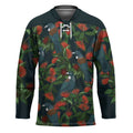 New Zealand Christmas Hockey Jersey Romantic Tui Birds on Pohutukawa - Cobalt - Aussie Hoodie