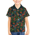 New Zealand Christmas Kid Hawaiian Shirt Romantic Tui Birds on Pohutukawa - Cobalt - Aussie Hoodie