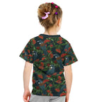 New Zealand Christmas Kid T Shirt Romantic Tui Birds on Pohutukawa - Cobalt - Aussie Hoodie