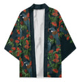 New Zealand Christmas Kimono Romantic Tui Birds on Pohutukawa - Cobalt - Aussie Hoodie