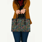 New Zealand Christmas Leather Bag Romantic Tui Birds on Pohutukawa - Cobalt - Aussie Hoodie