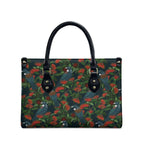 New Zealand Christmas Leather Bag Romantic Tui Birds on Pohutukawa - Cobalt - Aussie Hoodie