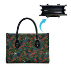 New Zealand Christmas Leather Bag Romantic Tui Birds on Pohutukawa - Cobalt - Aussie Hoodie