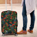 New Zealand Christmas Luggage Cover Romantic Tui Birds on Pohutukawa - Cobalt - Aussie Hoodie