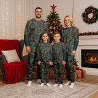 New Zealand Christmas Pajama Set Romantic Tui Birds on Pohutukawa - Cobalt - Aussie Hoodie