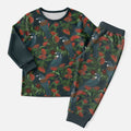 New Zealand Christmas Pajama Set Romantic Tui Birds on Pohutukawa - Cobalt - Aussie Hoodie