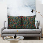 New Zealand Christmas Pillow Cover Romantic Tui Birds on Pohutukawa - Cobalt - Aussie Hoodie