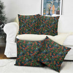 New Zealand Christmas Pillow Cover Romantic Tui Birds on Pohutukawa - Cobalt - Aussie Hoodie