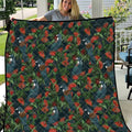 New Zealand Christmas Quilt Romantic Tui Birds on Pohutukawa - Cobalt - Aussie Hoodie