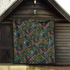 New Zealand Christmas Quilt Romantic Tui Birds on Pohutukawa - Cobalt - Aussie Hoodie