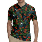 New Zealand Christmas Rugby Jersey Romantic Tui Birds on Pohutukawa - Cobalt - Aussie Hoodie