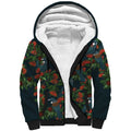 New Zealand Christmas Sherpa Hoodie Romantic Tui Birds on Pohutukawa - Cobalt - Aussie Hoodie