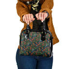 New Zealand Christmas Shoulder Handbag Romantic Tui Birds on Pohutukawa - Cobalt - Aussie Hoodie