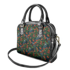 New Zealand Christmas Shoulder Handbag Romantic Tui Birds on Pohutukawa - Cobalt - Aussie Hoodie