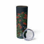 New Zealand Christmas Skinny Tumbler Romantic Tui Birds on Pohutukawa - Cobalt - Aussie Hoodie