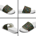 New Zealand Christmas Slide Sandals Romantic Tui Birds on Pohutukawa - Cobalt - Aussie Hoodie